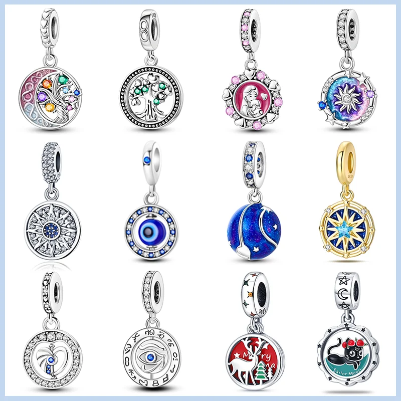 925 пробы серебряное дерево жизни волшебный глаз астролейные шармы бусины para Pandora