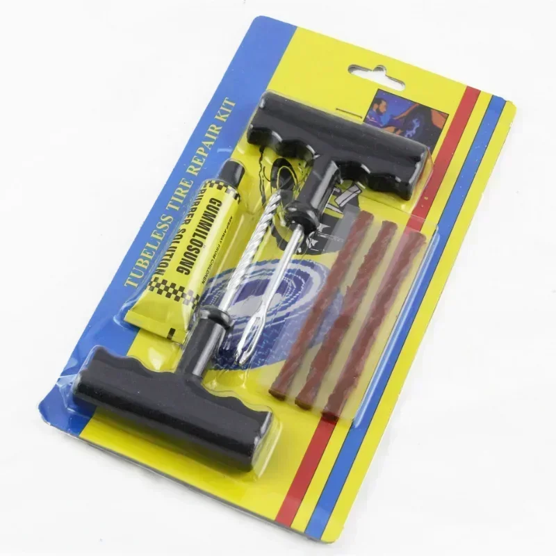

Car Bike Truck Motorcycle Tire Repair Kit Studding Tool Set Tubeless Tyre Puncture Plug Patch Strip Glue Garage Tool Accessories