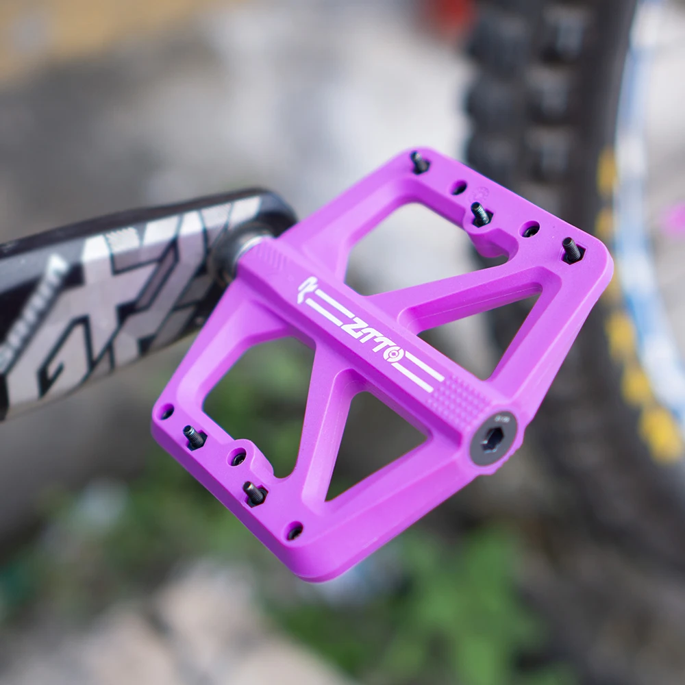 Ультралегкие велосипедные педали ZTTO цветные плоская платформа нейлоновая