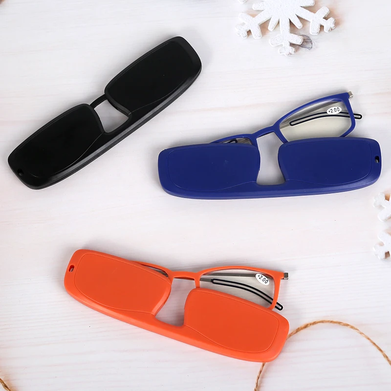 

LORETOROSA Reading Glasses Portable Thin Rectangle Unisex Hyperopia Glasses For Reading Books Papers Full Frame With Box 4 Color
