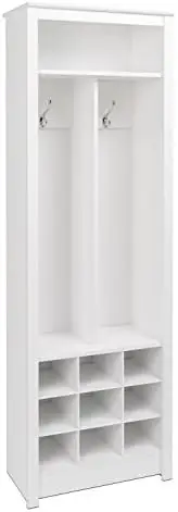 

Entryway Organizer with Shoe Storage, White & Entryway Cubbie Shelf, White