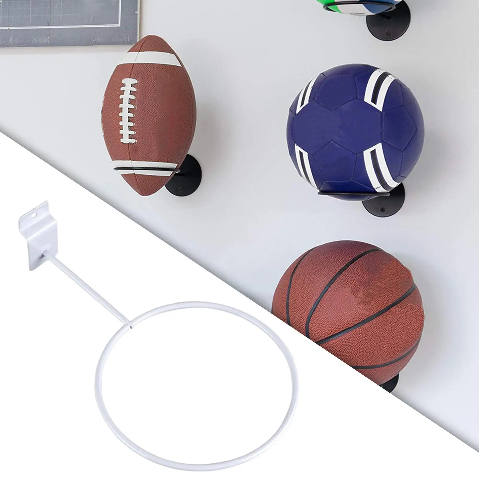 

1pc Universal Ball Rack Basketball Storage Rack Football Display Holder Ball Holder Wall Mounted Space Saving Room Decor