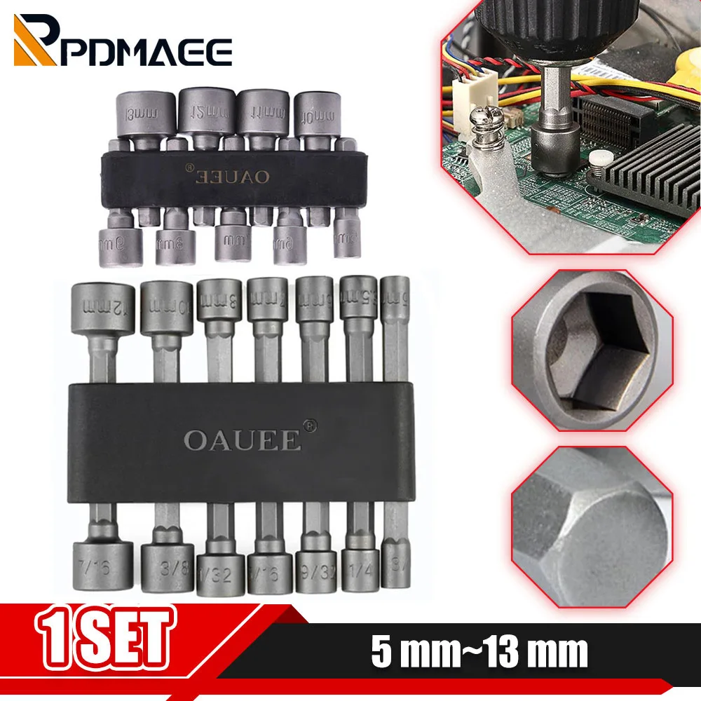 

9/14 Pcs Hexagon Screw Handle Socket Sleeve Nozzles Nut Driver Set Screwdriver Set Schroevendraaier Set Bits Sets Tools