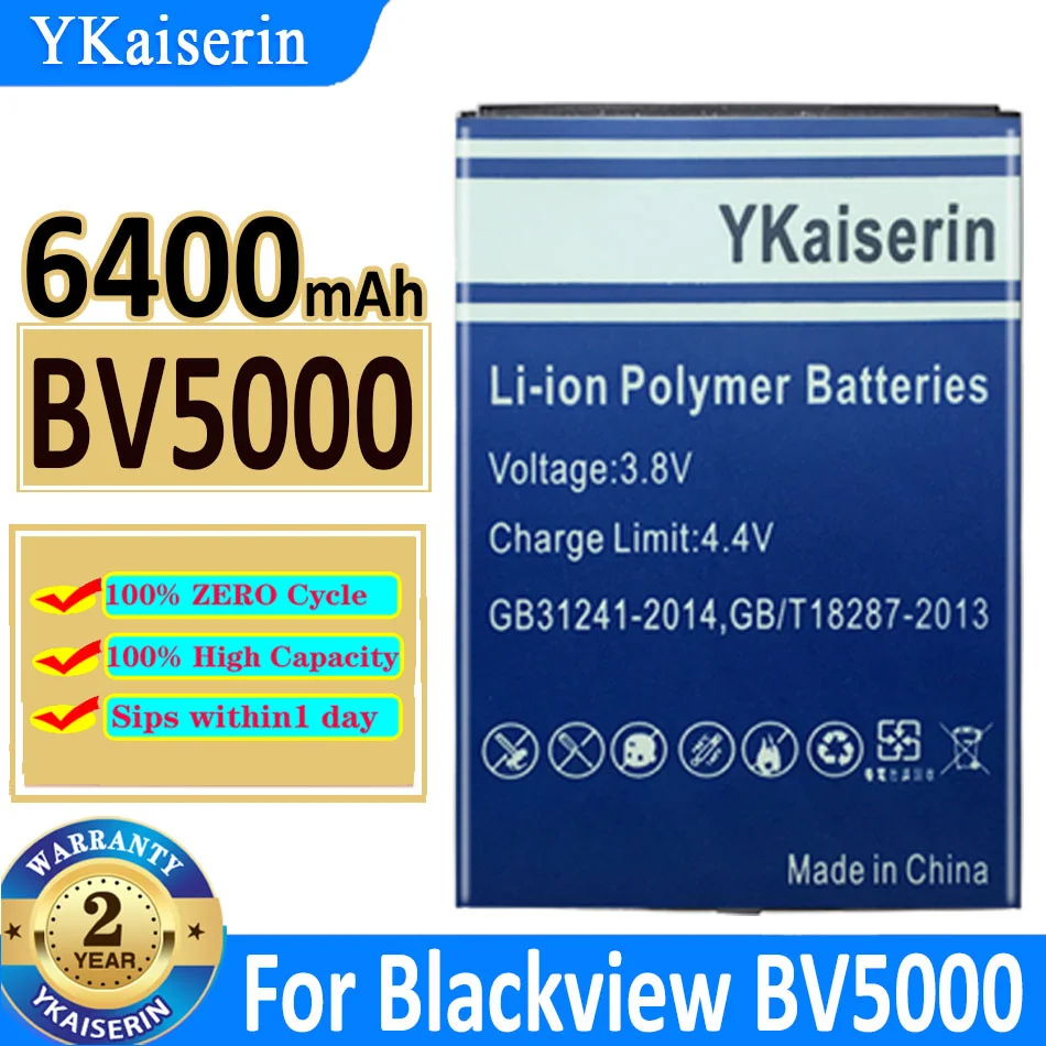 

Запасная батарея ykaisсеребрин 6400 мАч BV 5000 для Blackview BV5000 Мобильный телефон батареи + трек-код