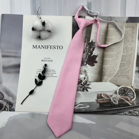 Модные галстуки JK, галстук для колледжа, костюмный галстук, однотонные коричневые галстуки для мужчин и женщин, ленивый галстук, мужская форма, короткий галстук