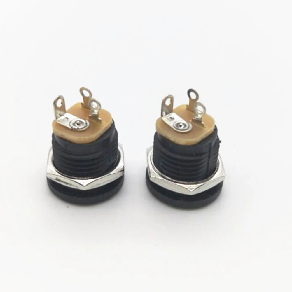 

High Quality Plug Socket Connectors DC 3-pin Terminals Black+Silver Durable Material Construction Long Using Life