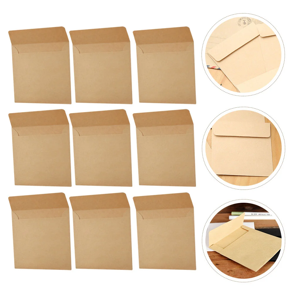 

100Pcs Stamps Envelopes Postcards Envelopes File Envelopes Kraft Bags Kraft Envelopes