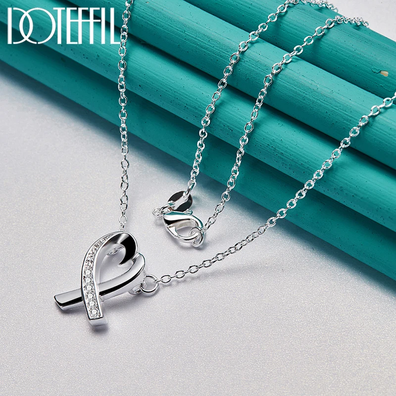 Ожерелье DOTEFFIL из стерлингового серебра 925 пробы с кулоном в форме сердца циркония
