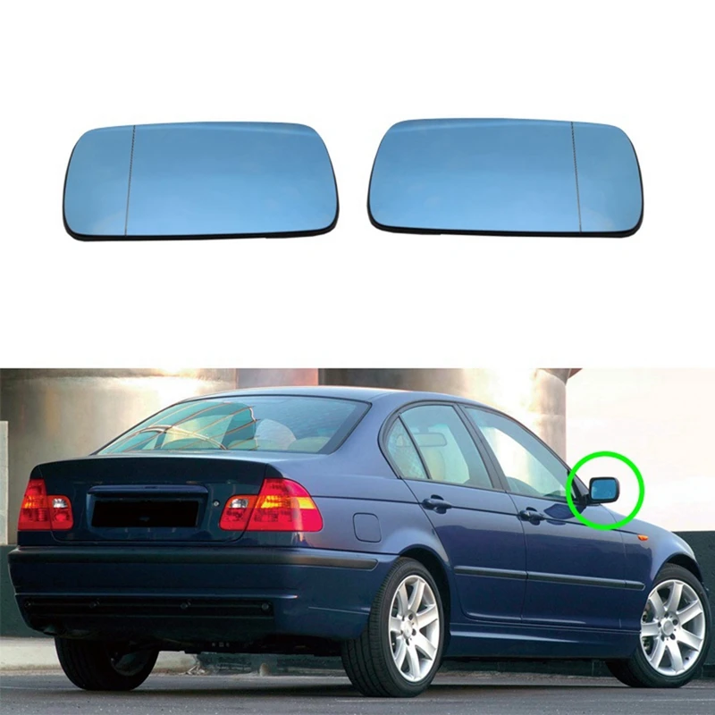 

Heated Side Rearview Mirror Glass Anti-Fog Door Wing Mirror Sheet For BMW E46 1998-2006 51168250437 51168250438