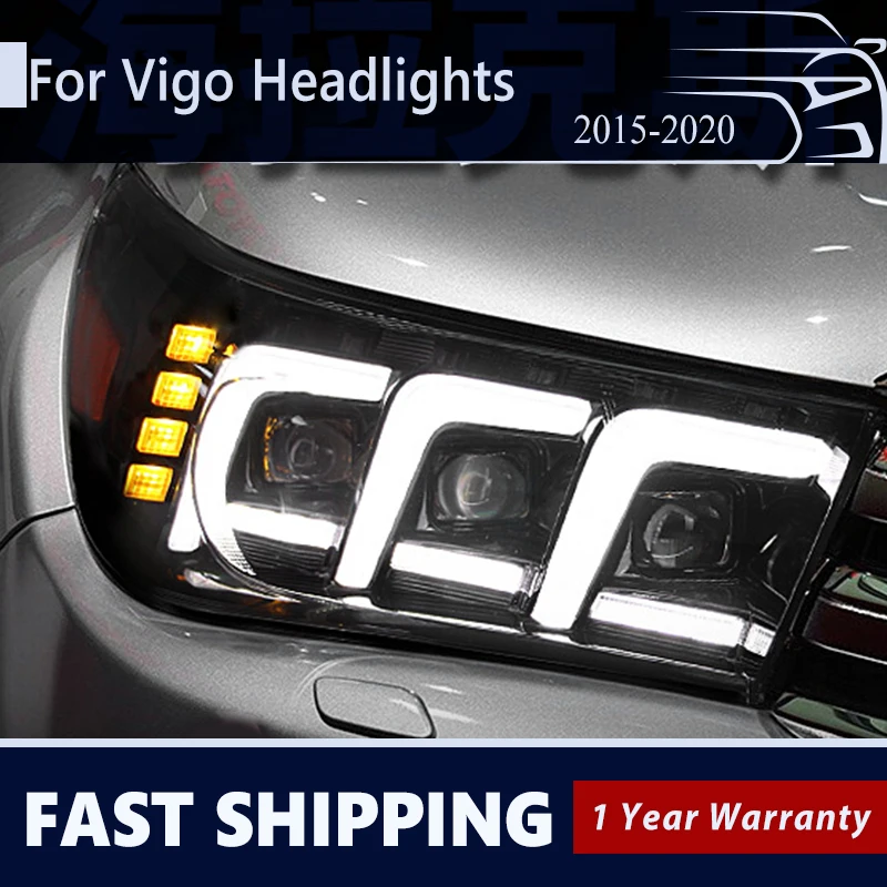 

Автомобильные фары для Hilux Revo Vigo Rocco 2015-2020, автомобильные фары, регулируемые детали, улучшенные биконусные линзы, LHD RHD сигнальные лампы, аксессуары