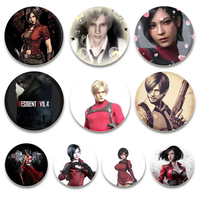 Простой кнопочный значок Evil Leon Kennedy Ada Wong оснастка ежедневный идеальный подарок