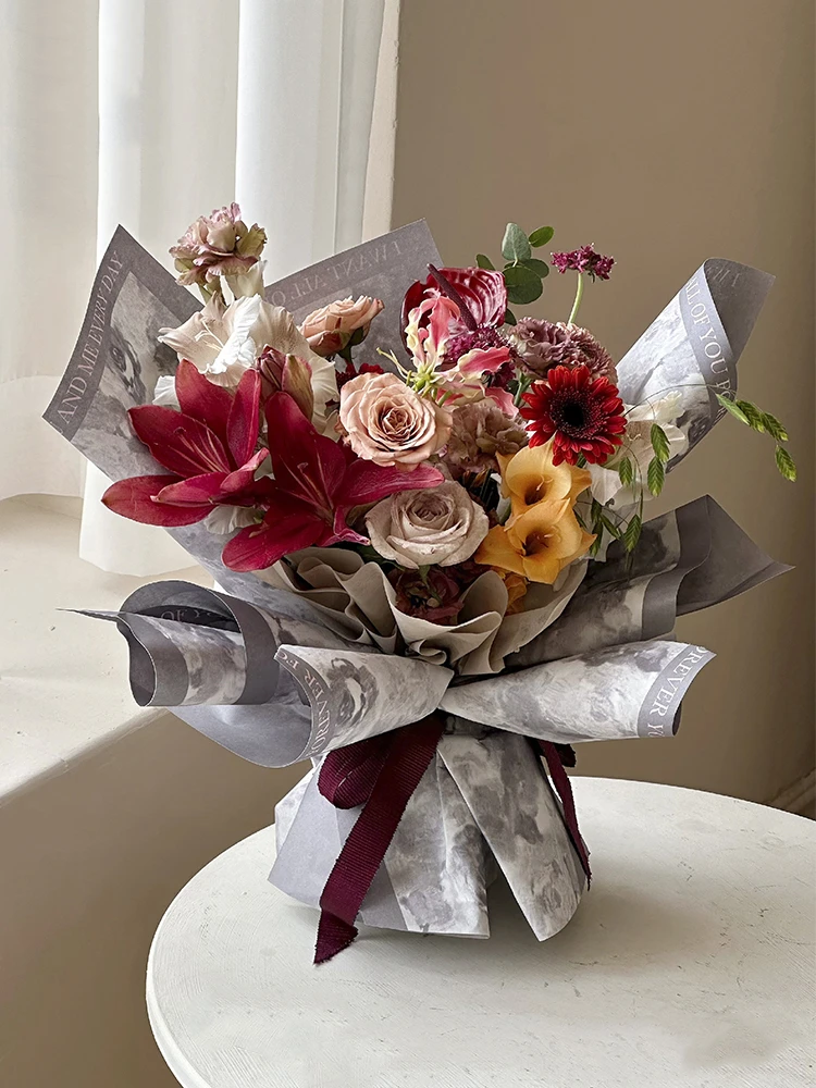 Художественная бумага водонепроницаемая подарочная упаковка с цветами