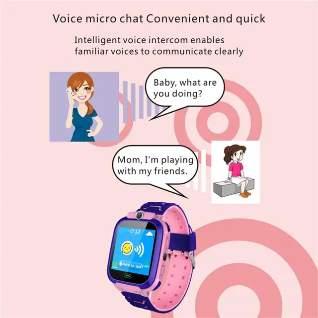 Q12b Children Smart Watch Kids 1.54-inch Touch Screen Positioning Call Smartwatch Remote Locator Photo Clock For IOS Android 2