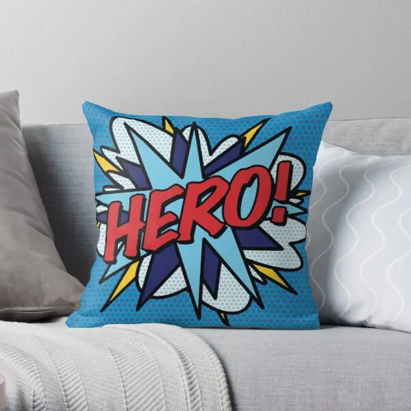 

Hero Comic Book Pop Art Modern Fun Retro Printing Throw Pillow Cover Throw Sofa Hotel Anime Bed Office Pillows not include