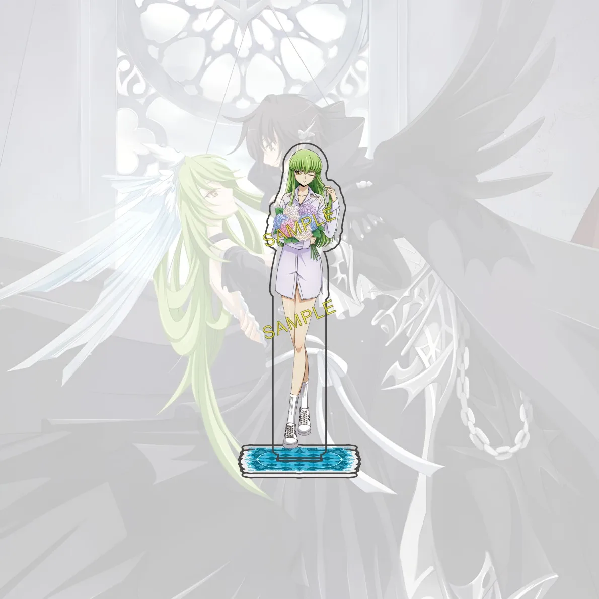 Фото Акриловая фигурка-стенд 15 см по аниме Code Geass: Lelouch of the Rebellion, настольное украшение, подарок для фанатов, брелок C.C. Лелуш №3