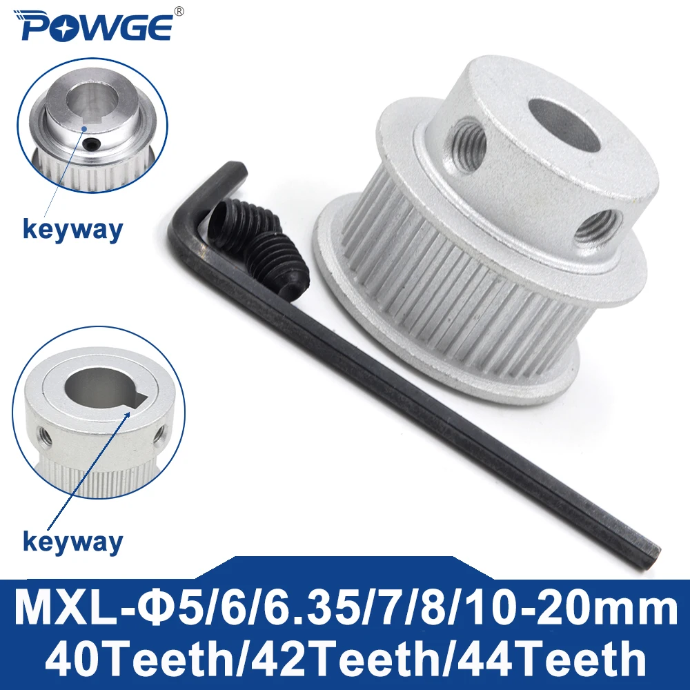 

POWGE Трапециевидный 40 42 44 зубца MXL Диаметр шкива ГРМ 5/6/6,35/7/8/10/12/14/15/16/19/20 мм для ширины ремня 6/10/15 мм 40T 42T 44T