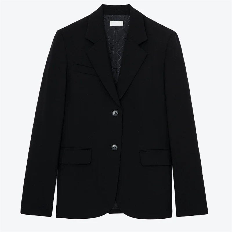 Zadig женский черный пиджак классический офисный костюм со стразами топы модный