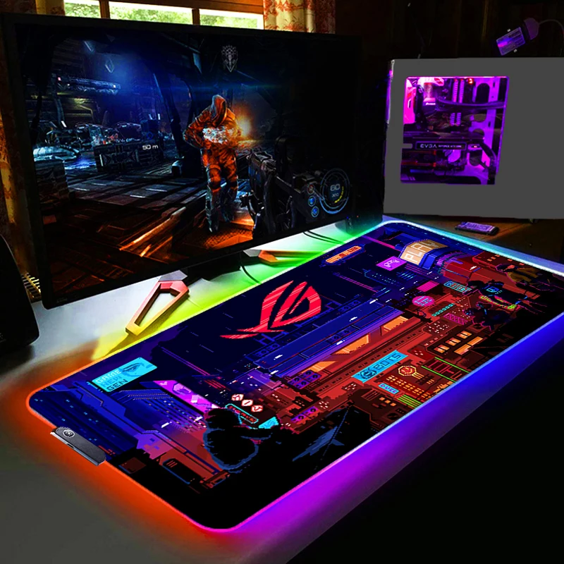 

ASUS ROG Gaming RGB Mouse Pad Gamer Computer Mousepad Backlit Mause Pad Large Mousepad for Rubber Desk Keyboard LED Mice Mat