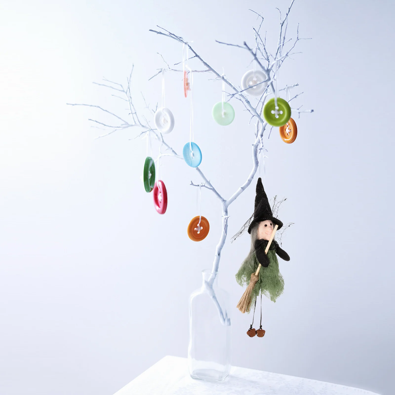

Witch Adorable Decor Desktop Halloween Delicate Decorative Household Figurine Hanging Supply Suspending Accessory Ghost