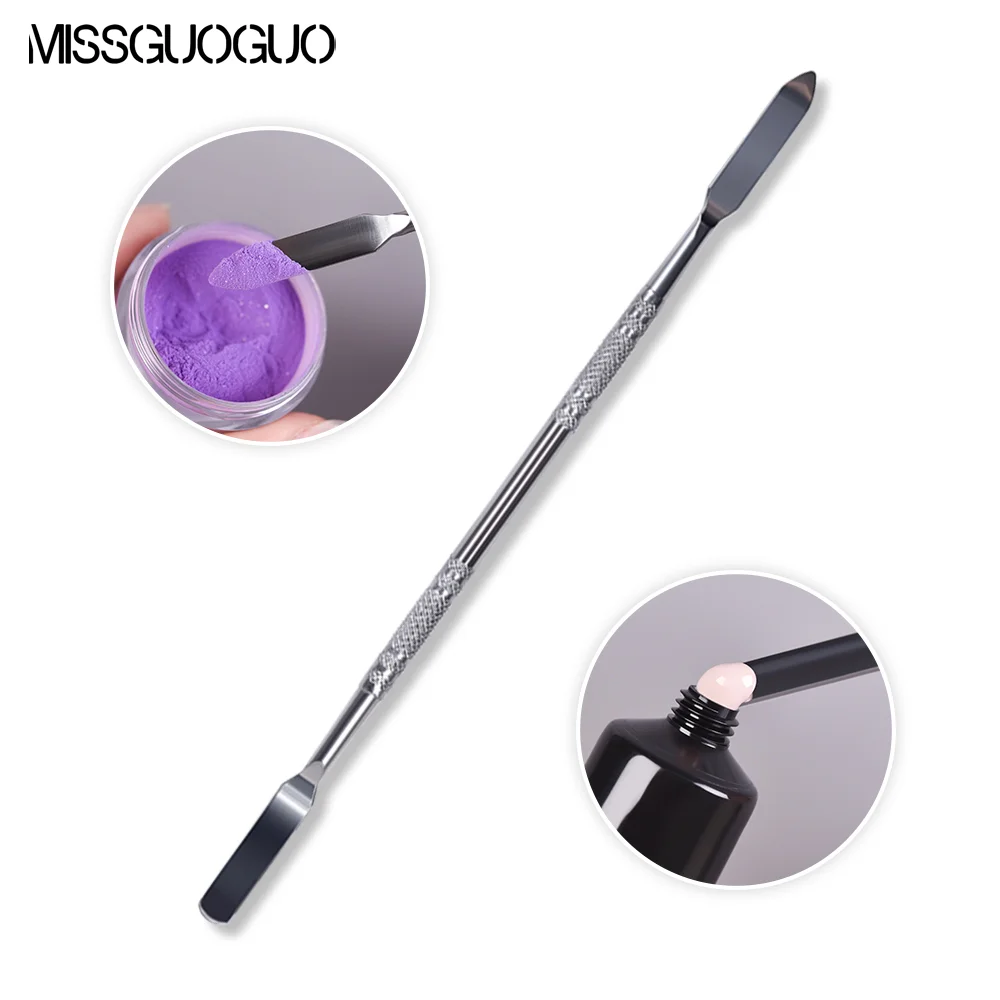 

1PC Stainless Steel Stirring Rod Powder Liquid UV Gel Mix Spoon Toning Spatula Dotting Pen Dual-end Nail Art Manicure Stir Bar
