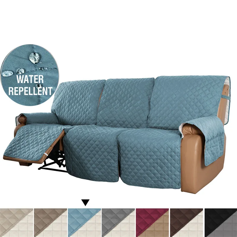 

2 3 Seater Recliner Sofa Cover Pet Dog Kid Sofa Mat Solid Color Sofa Covers Relax Lounger Slipcovers Couch Towel Armchair Covers