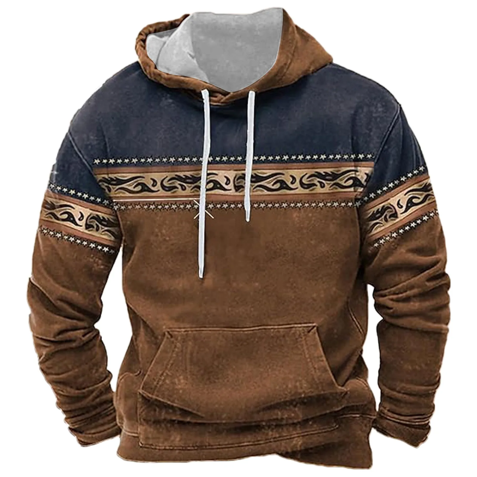 

Vintage Pullovers Winter Warm Vintage Western Ethnic Sweetshirts European American Style Jumper Leisure Jogging Male Sudaderas