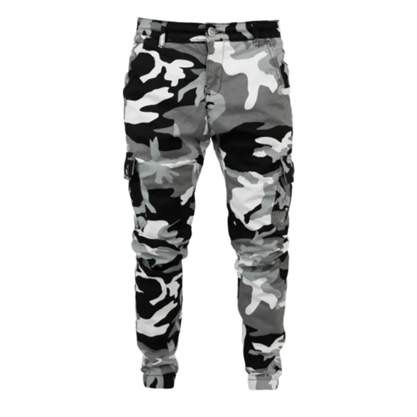Men's Jeans Multi-Pocket Pencil Pants Camouflage Tooling Jeans Youth Sports Pants Four Seasons Casual Fashion Denim Men's New