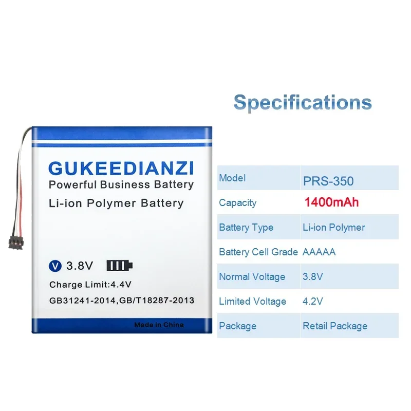 Аккумулятор GUKEEDIANZI 1-853-016-11 LIS1459MHPC9SY6 1400 мАч для Sony PRS-350 PRS-350SC PRS-650 PRS-650BC PRS-650RC