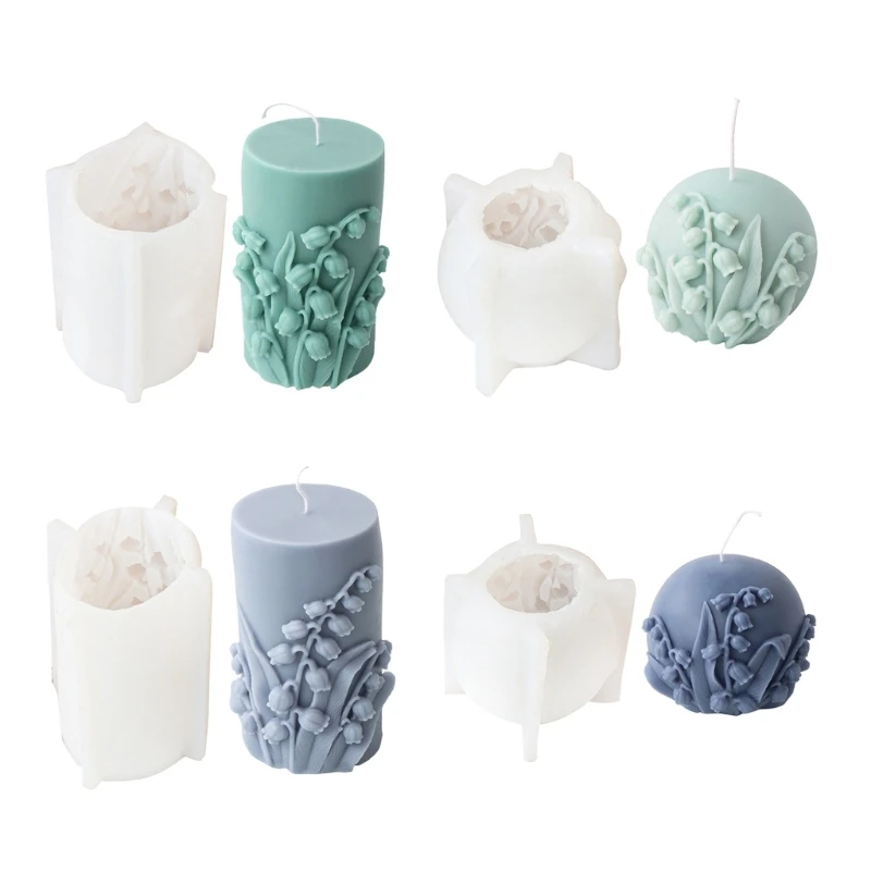 

Cylinder/Sphere Anaglyph Epoxy Mould Convallaria Majalis Candlestick Cast Mold