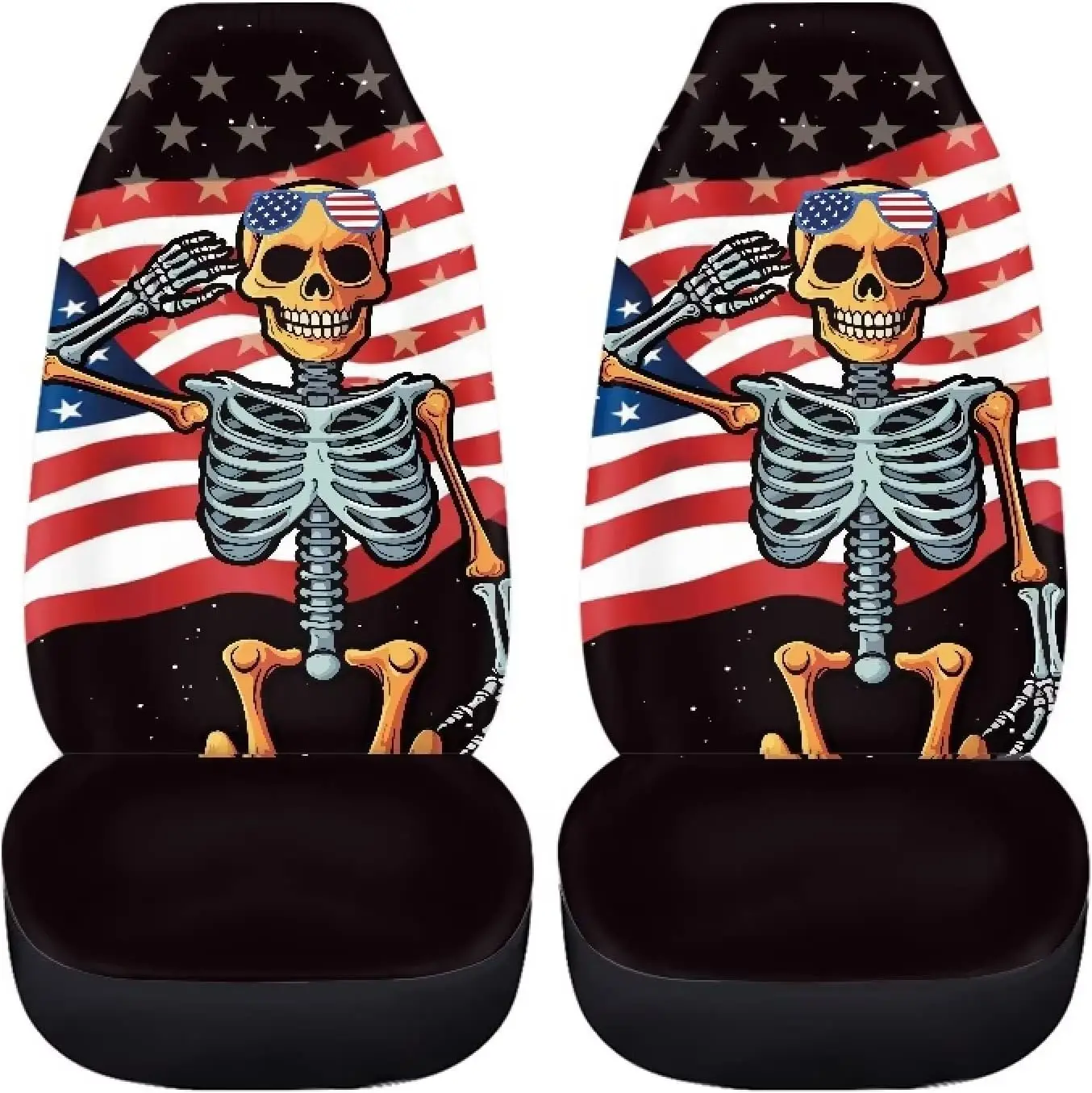 

Skull American Flag Car Seat Covers Front Seat Car Seat Covers for Men Decor Universal Fits for SUV Truck Accessories Interior