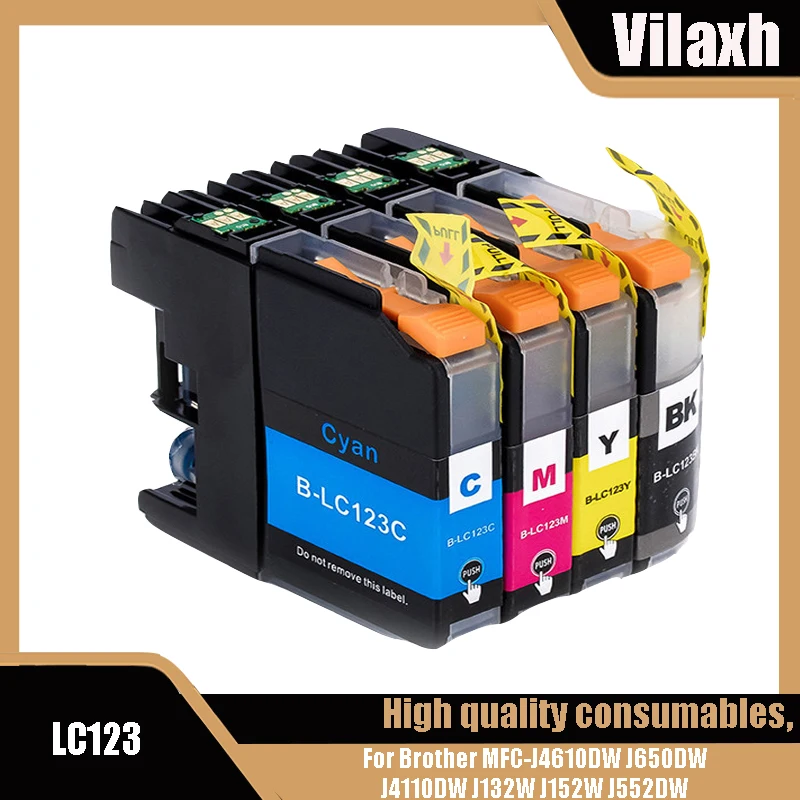 1 комплект или 4BK LC121 LC123 LC123XL LC-123 Совместимый картридж с чернилами для Brother MFC-J4610DW