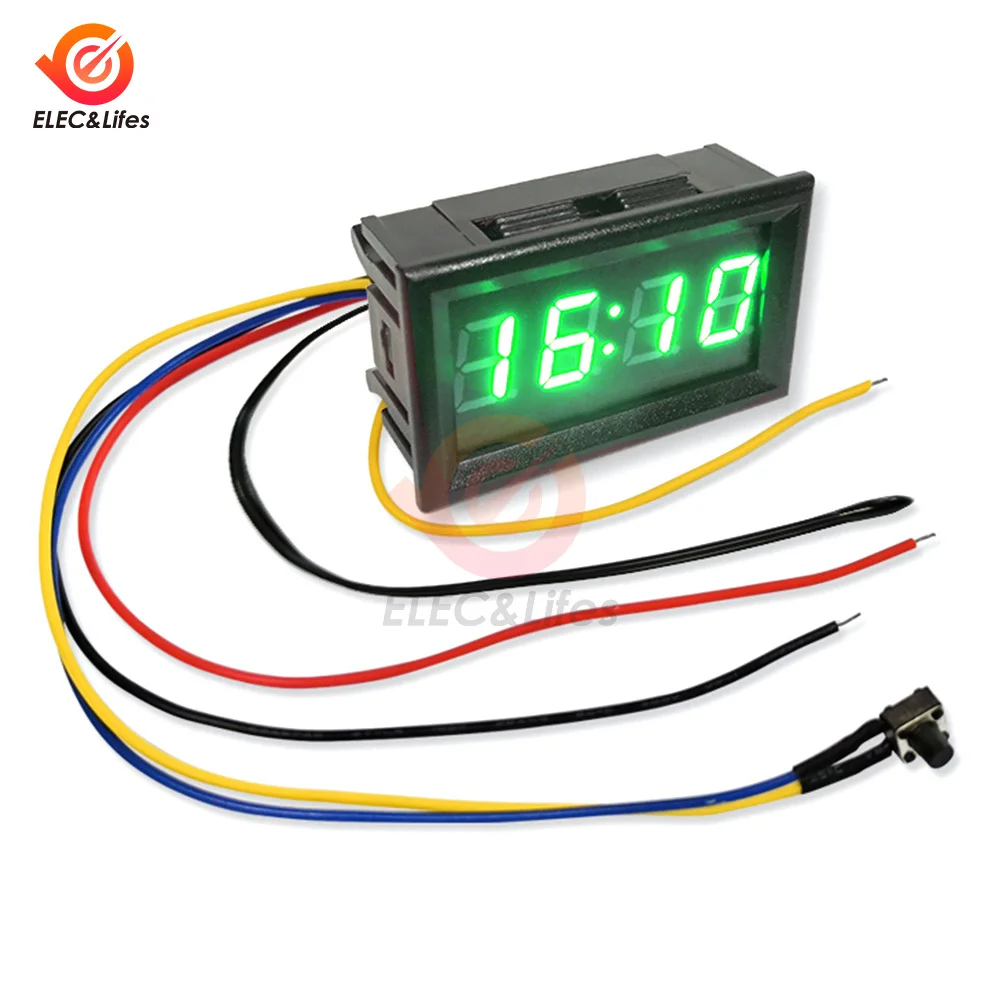 

3 в 1 Автомобильный вольтметр, термометр, электронные часы, цифровой измеритель напряжения, температуры, часы, постоянный ток 0-300 В, 12/24 часа-50 ~ 120 ℃