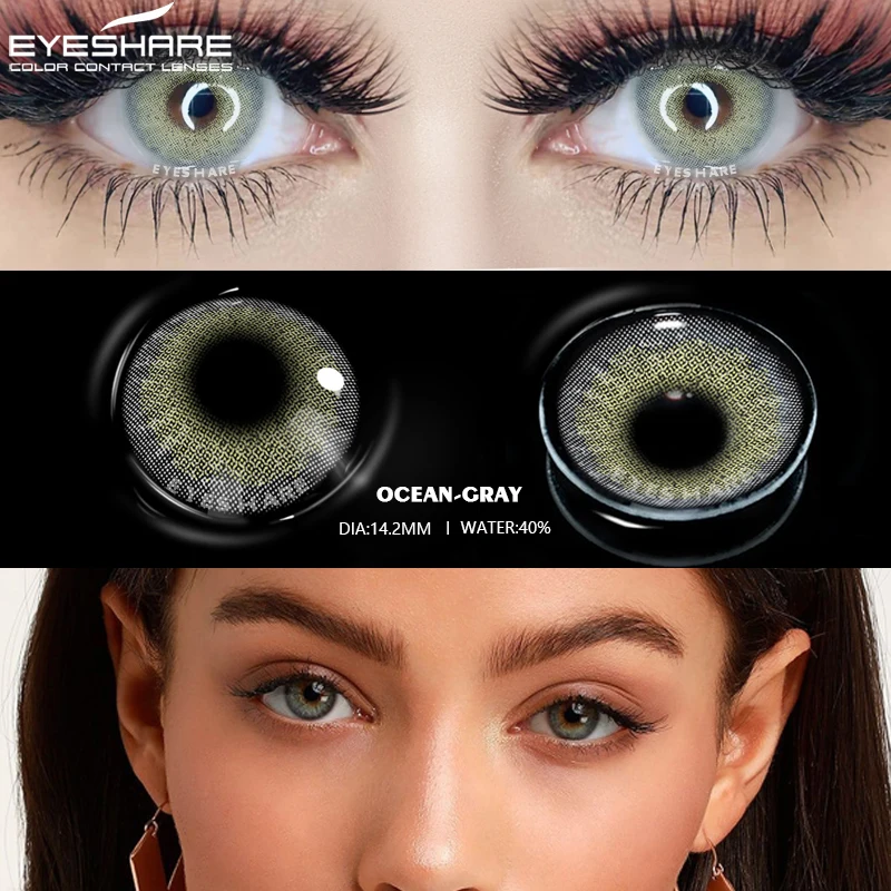 eyeshare color lens 2pcs yearly use color contact lenses for eyes cosmeic contact lenses eye color beauty makeup color lens eyes free global shipping