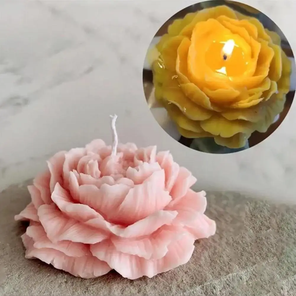

Peony Flower Candle Mold Decoration Diy Hand Soap Aromatherapy Candle Mousse Tools Making Silicone Molds Diy Cake Sugar X2s8