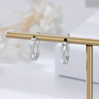 2022 sterling silver s925 simple intertwined womens earrings korean style fashion temperament personality sweet earrings