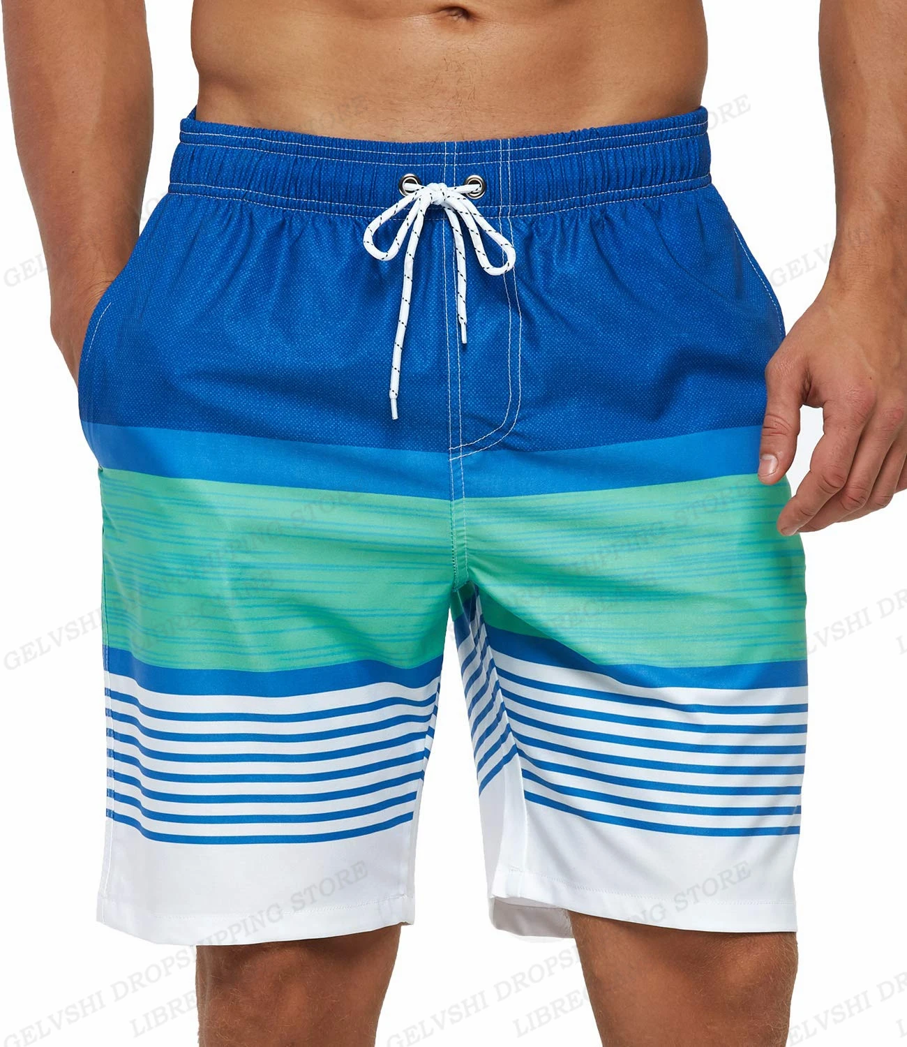 

Men's Striped Swimwear 3d Surfboard Short Beach Shorts For Kids Men's Swimwear Masculina Sports Pants Fitness Boys Pants