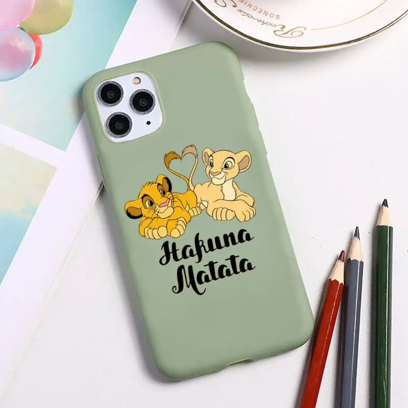 Телефонный чехол Hakuna Matata с симбой Король Лев для iphone 13 12 11 Pro Max Mini XS 8 7 6 6S Plus X SE20 XR