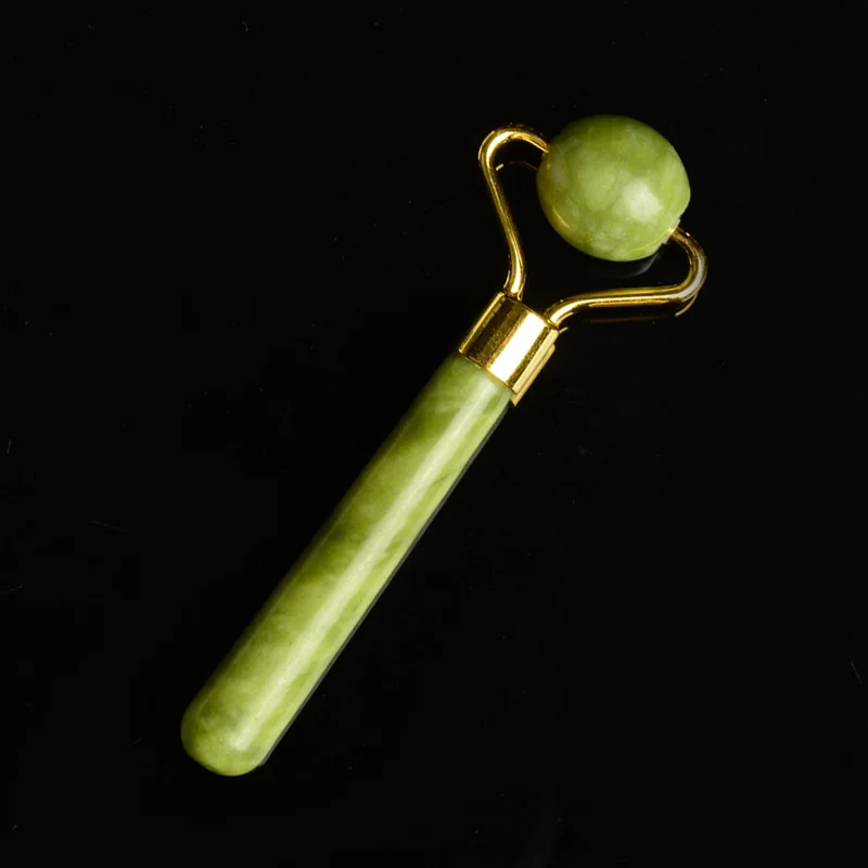 Массажер для лица и тела натуральный Гуа Ша нефритовый каменный ролик женский