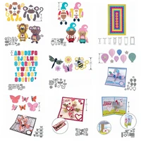 lovely animals alphabets numbers foldable card metal cutting die craft stencil card photo album making new 2022