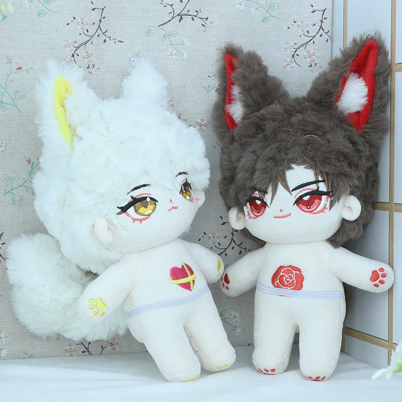 

20cm Anime Light and Night Evan Sariel Cosplay Cute Fox Plush Stuffed Doll Body Toy Change Clothes Plushie Pillow Birthday Gift