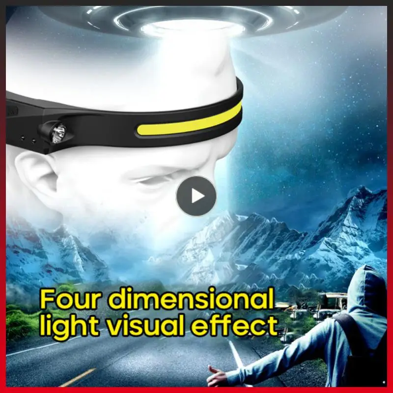 

5 Gear Modes Headlamp Portable Usb Rechargeable Head Flashlight Fishing Camping Head Light Working Light 350 Lumens 1200mah