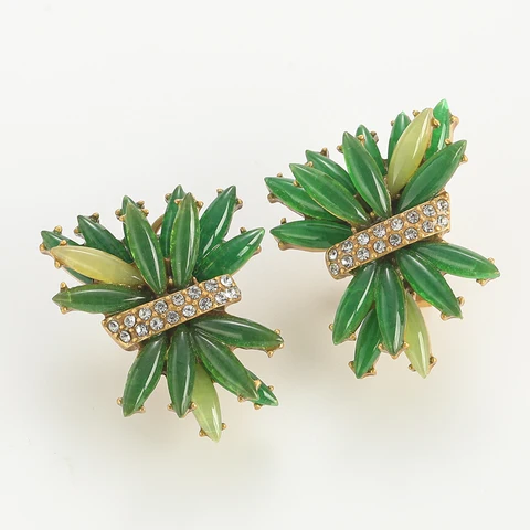 Сережки-гвоздики STALAIT винтажные с синими цветами