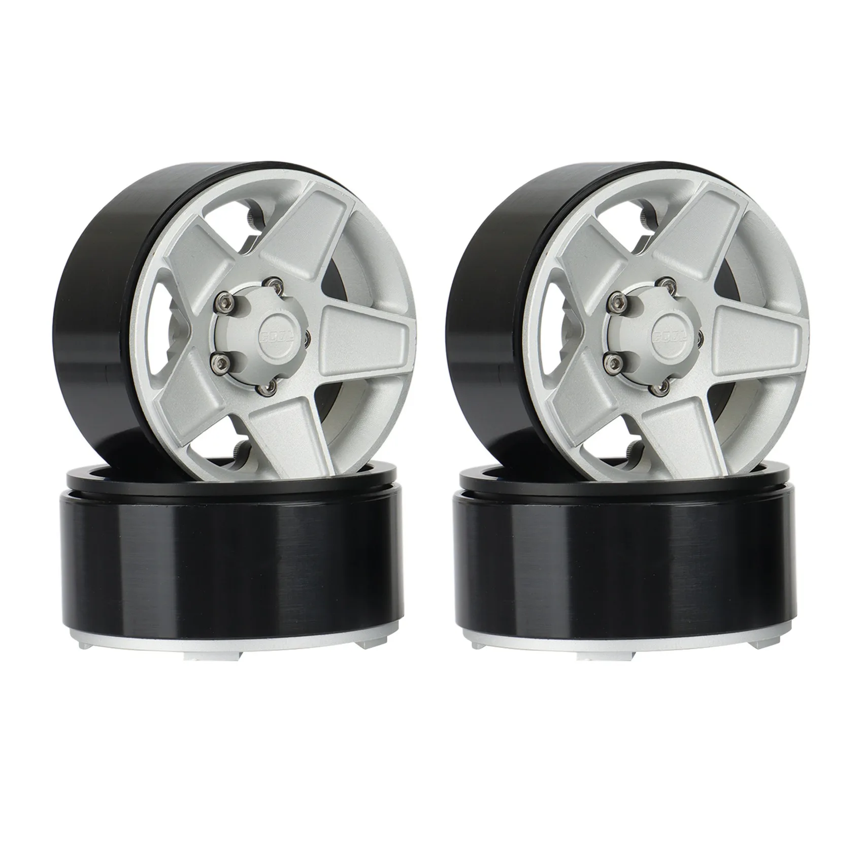 

4PCS Metal 1.9 Beadlock 5-Spokes Wheel Rims Hub for 1/10 RC Crawler Car Traxxas TRX4 D90 D110 Axial SCX10 90046,2