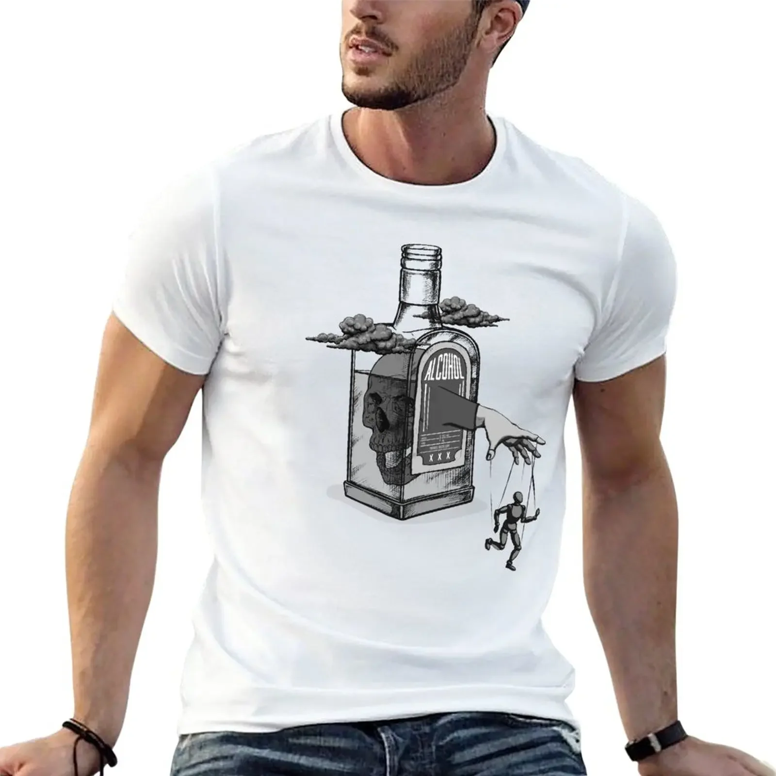 Новинка футболка для алкоголизма футболки на заказ оверсайз забавная мужские