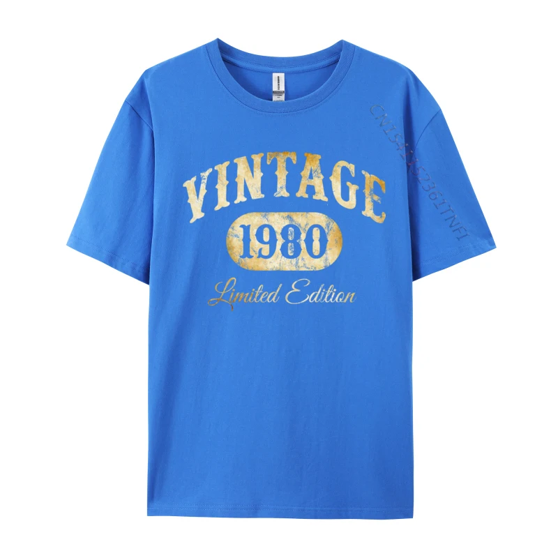 Vintage Made In 1980 Classic 44th T-shirts Birthday Plain Simple Style Comfortable Tshirts Autumn Camisa Cotton Tops Tees