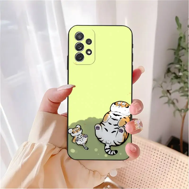 Cute Fat Tiger Phone Case For Samsung S22 S22Ultra S30 S21 S20 S10 E Plus Ultra Lite S21Fe S9Plus Fundas Shell Cover images - 6