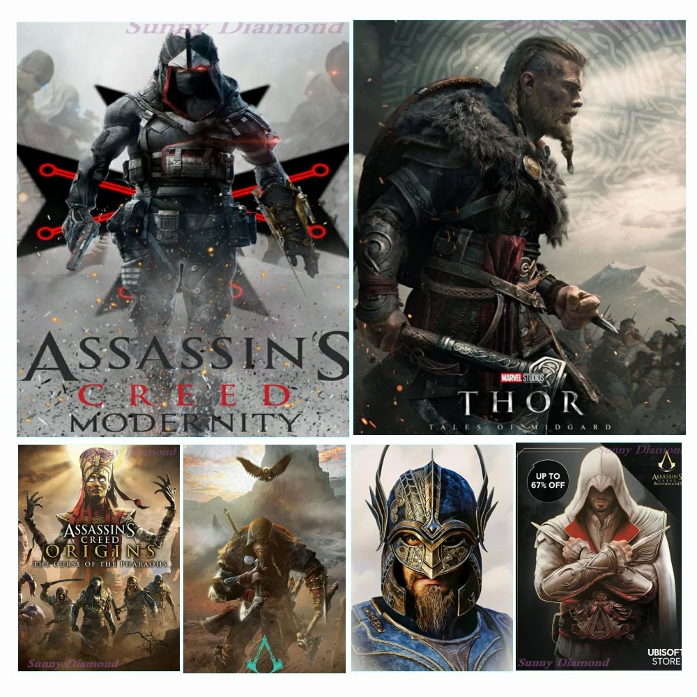 

Assassin Creed Game Diamond Painting 5D DIY New 2022 Hot Picture Cross Stitch Kit Crafts Creative Gift Rhinestone Art Home Decor