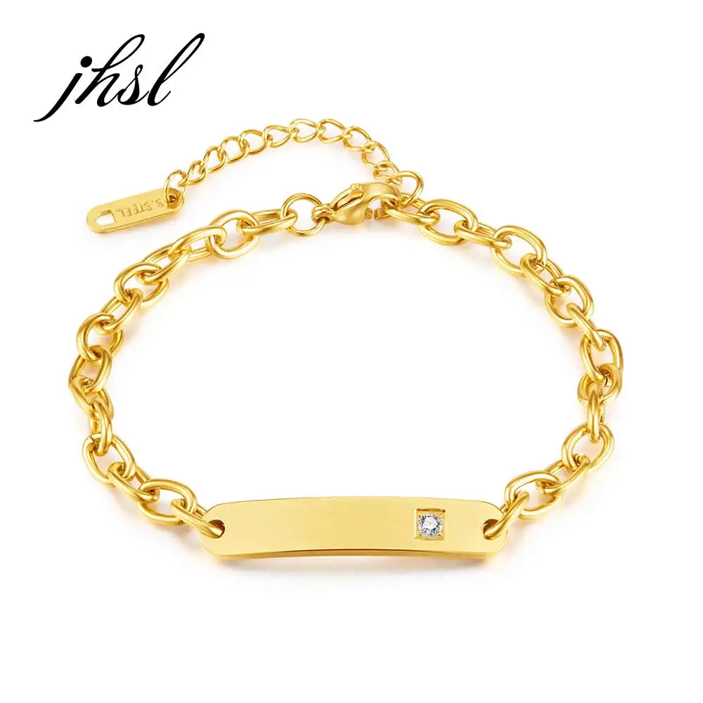 

JHSL модный подарок девушке из нержавеющей стали женские эффектные ID браслеты золотой серебряный цвет Модные Ювелирные изделия Новое поступление