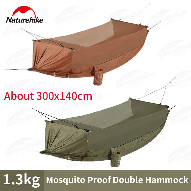 

Naturehike 1.3kg Ultralight 1 Person Hammock Outdoor Anti-Mosquito Bunk BC Camping Style Anti Rollover Sleep Swing 70D Nylon