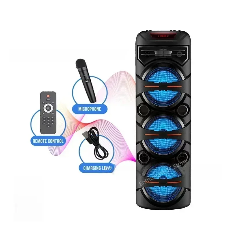 Фото Caixa De som 3000 Вт мощный Bluetooth-динамик 12-дюймовый уличный портативный сабвуфер 3D стерео объемный звук колонка музыкальный центр №5